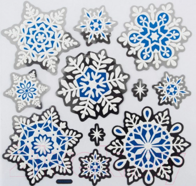 Набор наклеек на окно Волшебная страна Снежный день / 008004 - фото