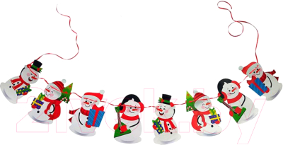 Гирлянда-подвеска Волшебная страна Веселые снеговички / 008072 - фото