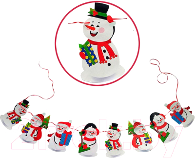 Гирлянда-подвеска Волшебная страна Веселые снеговички / 008072