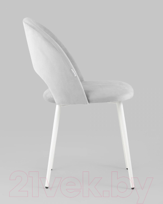 Стул Stool Group Меган / AV 415-H09-02(P) (велюр светло-серый/белые ножки)