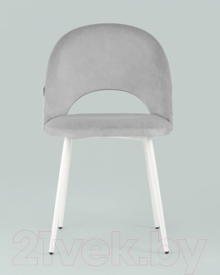 Стул Stool Group Меган / AV 415-H09-02(P) (велюр светло-серый/белые ножки)