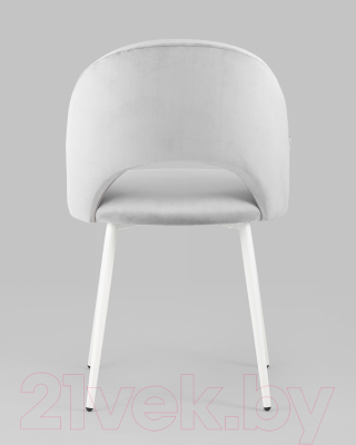 Стул Stool Group Меган / AV 415-H09-02(P) (велюр светло-серый/белые ножки)