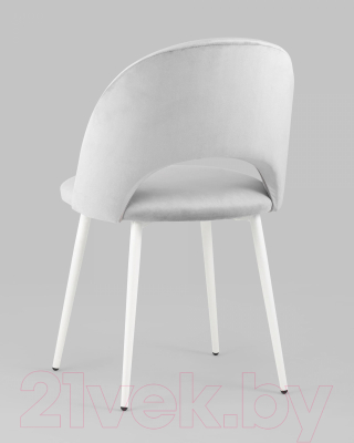 Стул Stool Group Меган / AV 415-H09-02(P) (велюр светло-серый/белые ножки)