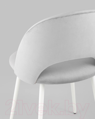 Стул Stool Group Меган / AV 415-H09-02(P) (велюр светло-серый/белые ножки)