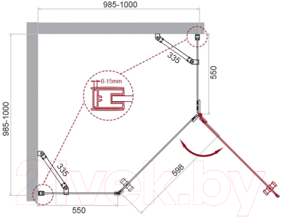 Душевой уголок BelBagno KRAFT-P-1-100-C-Cr-R