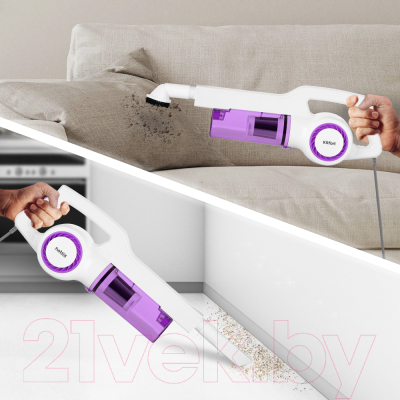 Вертикальный пылесос Kitfort KT-5105-1 (белый/фиолетовый)