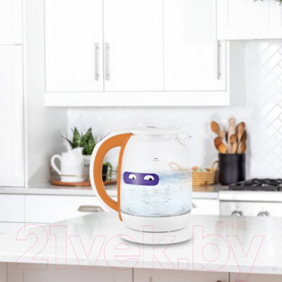 Электрочайник Kitfort KT-6140-4 (белый/оранжевый)