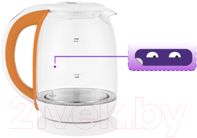 Электрочайник Kitfort KT-6140-4 (белый/оранжевый)
