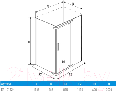 Душевой уголок Erlit ER 10112H-C4