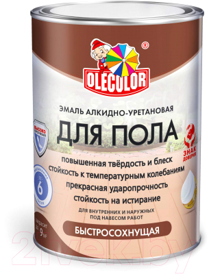Эмаль Olecolor Для пола алкидно-уретановая быстросохнущая - фото