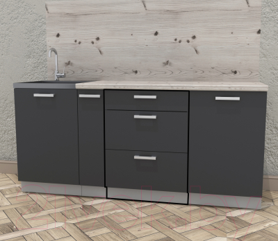 Шкаф-стол кухонный Интерлиния Компо НШ60рш3 1м+2б