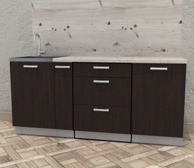 Шкаф-стол кухонный Интерлиния Компо НШ60рш3 1м+2б