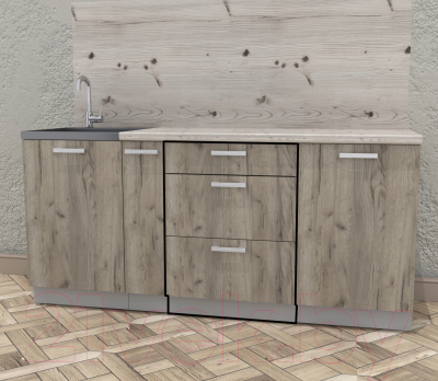 Шкаф-стол кухонный Интерлиния Компо НШ60рш3 1м+2б