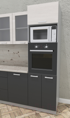 Шкаф-пенал кухонный Интерлиния Компо ПШД-№18-2145 (антрацит/вудлайн кремовый)