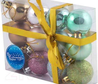 Набор шаров новогодних Волшебная страна Ментол / 001283 - фото