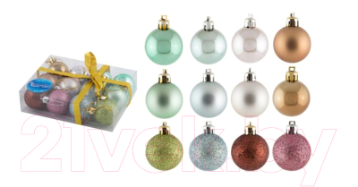 Набор шаров новогодних Волшебная страна Ментол / 001283