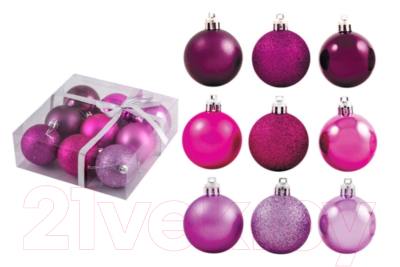 Набор шаров новогодних Волшебная страна Фуксия / 001276