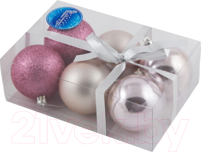 Набор шаров новогодних Волшебная страна PB6-6SMB-P / 001461 - фото