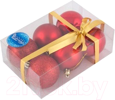 Набор шаров новогодних Волшебная страна PB6-6SMB-R / 102553 - фото