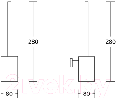 Ершик для унитаза Gross Aqua Space Matt Black GA18250MB - фото