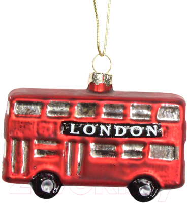 Елочная игрушка Gisela Graham Limited London Christmas Лондонский автобус / 01436 - фото