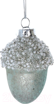 Елочная игрушка Gisela Graham Limited Winter Dreams Желудь голубой / 01276-2 - фото