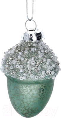 Елочная игрушка Gisela Graham Limited Winter Dreams Желудь зеленый / 01276-3 - фото