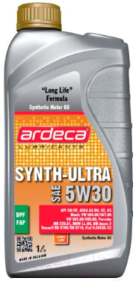 Моторное масло Ardeca Synth-Ultra 5W30 / P01231-ARD001 - фото