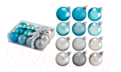 Набор шаров новогодних Волшебная страна Иней / 001268