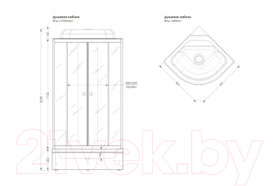 Душевая кабина МетаКам Classic V3 80x80x225 (прозрачное стекло)