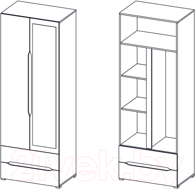 Шкаф Горизонт Мебель Вега 2-х ств.