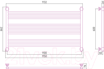 Полотенцесушитель водяной Сунержа Богема L 60x110 / 00-0202-6011