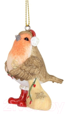 Елочная игрушка Gisela Graham Limited Flower Fairies. Снегирь с мешком / 13824-2 - фото