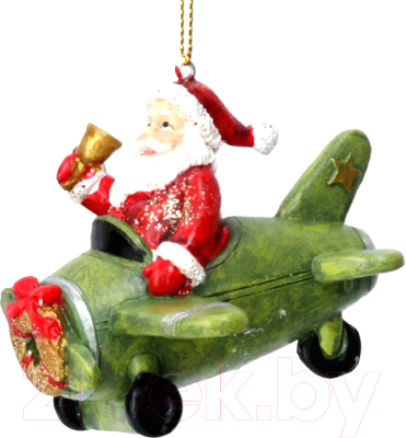 Елочная игрушка Gisela Graham Limited Nostalgia. Санта в самолете / 17311 - фото