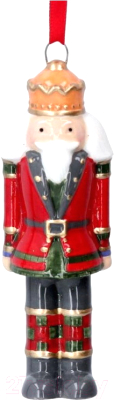 Елочная игрушка Gisela Graham Limited Nostalgia Щелкунчик в красном сюртуке / 17332-1 - фото