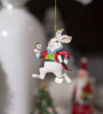 Елочная игрушка Gisela Graham Limited Fairy Tales Белый кролик / 11843