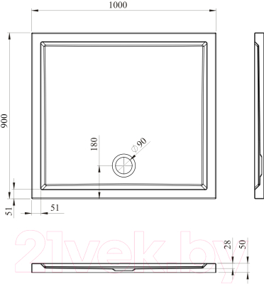 Душевой поддон Lavinia Boho One 37016100