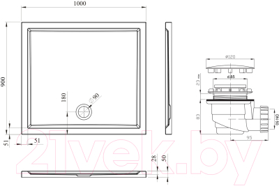 Душевой поддон Lavinia Boho One 3701610S