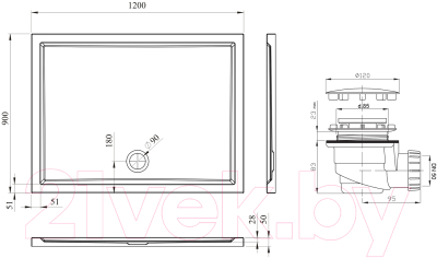 Душевой поддон Lavinia Boho One 3701812S