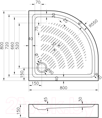 Душевой поддон Lavinia Boho Rock 37071800