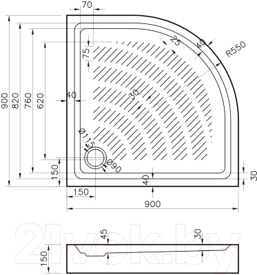 Душевой поддон Lavinia Boho Rock 37072900