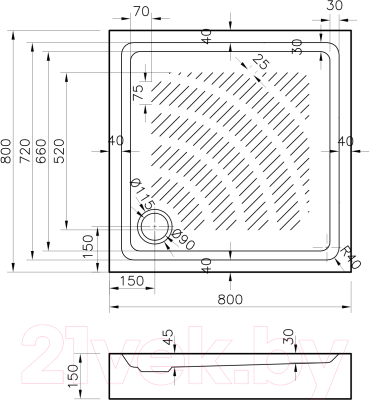 Душевой поддон Lavinia Boho Rock 37073800