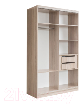 Шкаф-купе Евва 138 SS.05 / АЭП ШК.2 02 (сонома/хром)