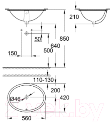 Умывальник GROHE Universal 55 39423000