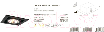 Точечный светильник Arte Lamp Cardani Semplice A5949PL-1GY