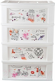 Комод пластиковый Berossi Bongo АС 20901030 (белый, Paris) - фото