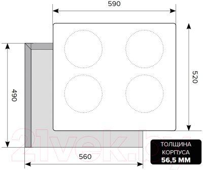 Индукционная варочная панель Lex EVI 640-2 BL