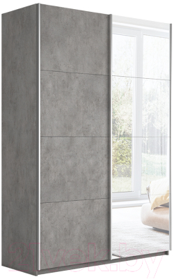 Шкаф-купе ТриЯ Траст СШК 2.160.80-11.13 2-х дверный (бетон/бетон/зеркало) - фото
