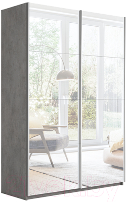 Шкаф-купе ТриЯ Траст СШК 2.160.80-13.13 2-х дверный (бетон/зеркало) - фото