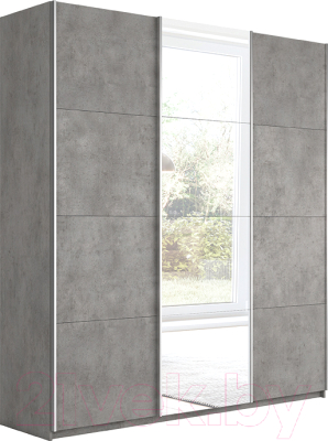 Шкаф-купе ТриЯ Траст СШК 2.210.70-11.13.11 3-х дверный (бетон/бетон/зеркало/бетон) - фото